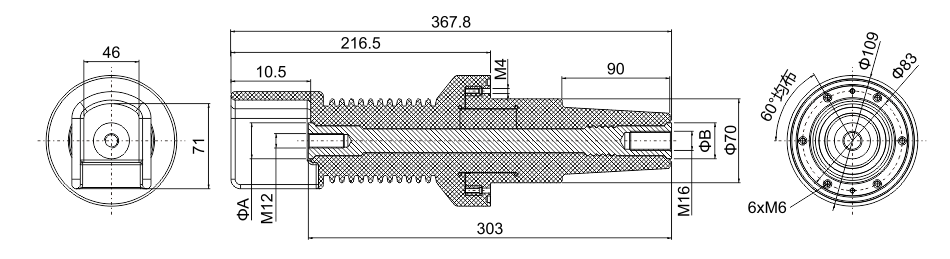 OM 303 bushing size