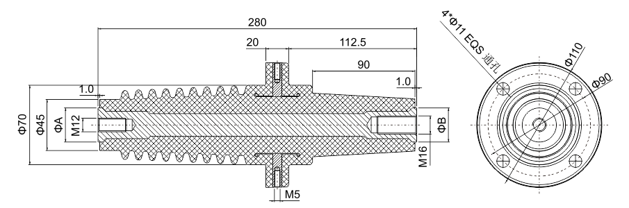 ZS 280 bushing size