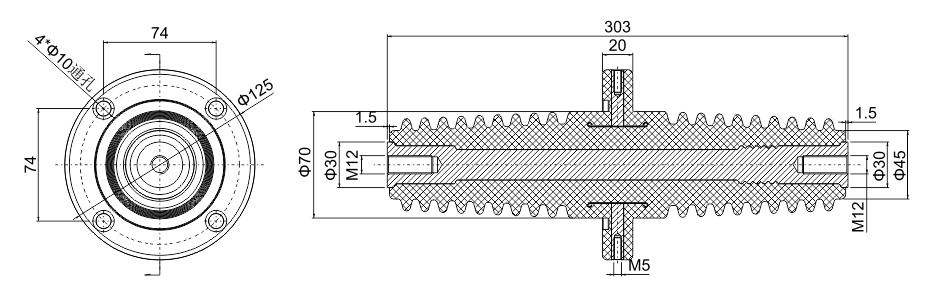 SQ 303 bushing size
