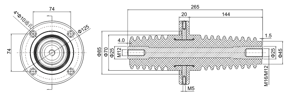 SQ 265 bushing size