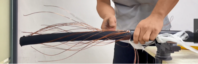 Cable stripping preparation for medium voltage cable termination