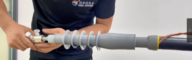 Assembled cold shrink outdoor cable termination